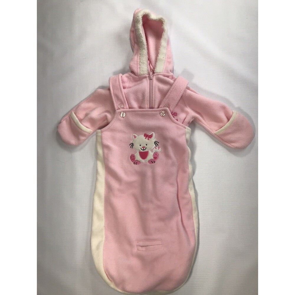 Okie Dokie 2 Piece Kitty  Baby Girls Coverall Set Size 9 Months